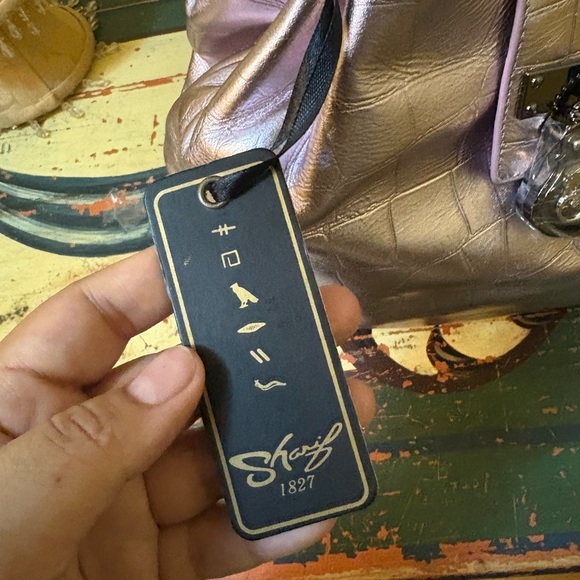 Sharif Legacy Crocodile Embossed Setosa Leather City Hand Bag Purse - Picture 4 of 8